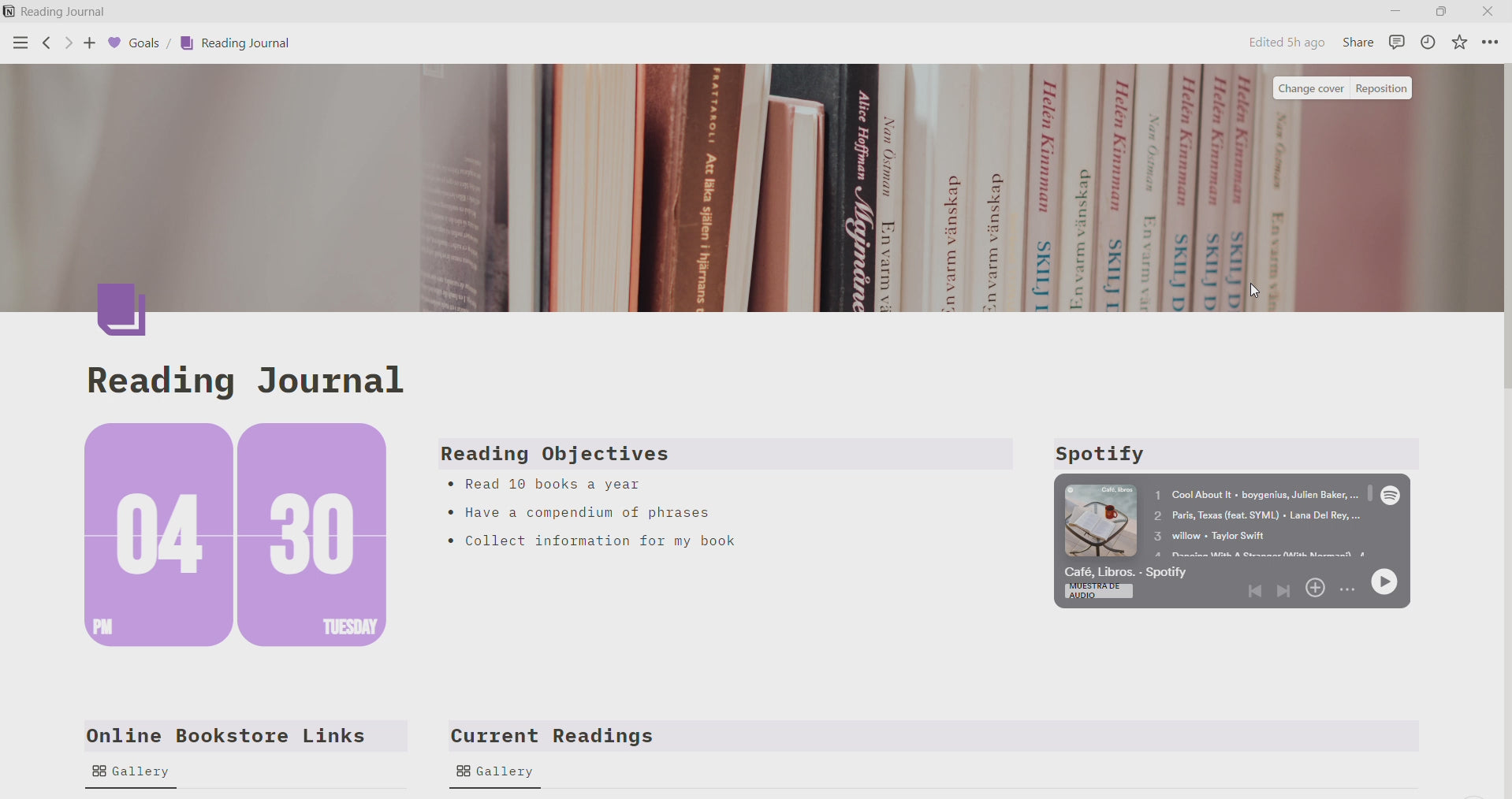 Reading Journal – Lilac Digital Shop